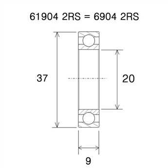 ŁOŻYSKO BLACKBEARING UB-6904-B5 20x37x9 -162649