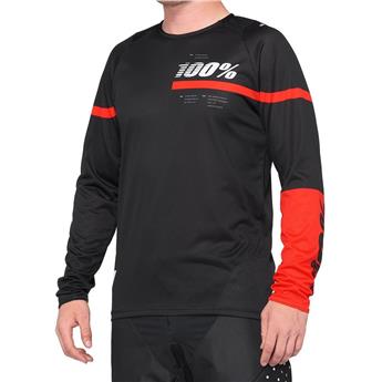 KOSZULKA 100% R-CORE L/SL RED/BLK ROZ.M-119818