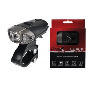 LAMPA PRZÓD PROX LUPUS 3W USB CZARNA-104822