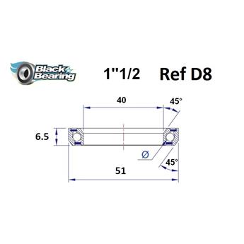 ŁOŻYSKO BLACKBEARING D8 40x51x6,5 45/45 1" 1/2-132281