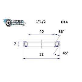 ŁOŻYSKO BLACKBEARING D14 40x52x7 36/45 1" 1/2-132303