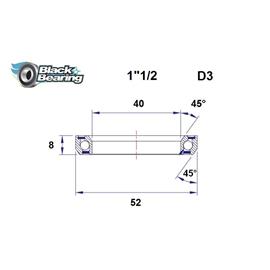 ŁOŻYSKO BLACKBEARING D3 40x52x8 45/45 1" 1/2-132309