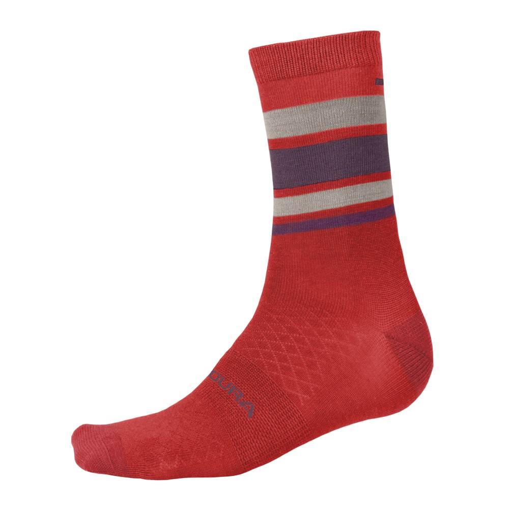 SKARPETY ENDURA MERINO STRIPE RED ROZ.L/XL-132748