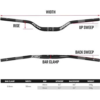 KIEROWNICA FUNN UPTURN 785MM CZARNA 55MM/31.8-134513